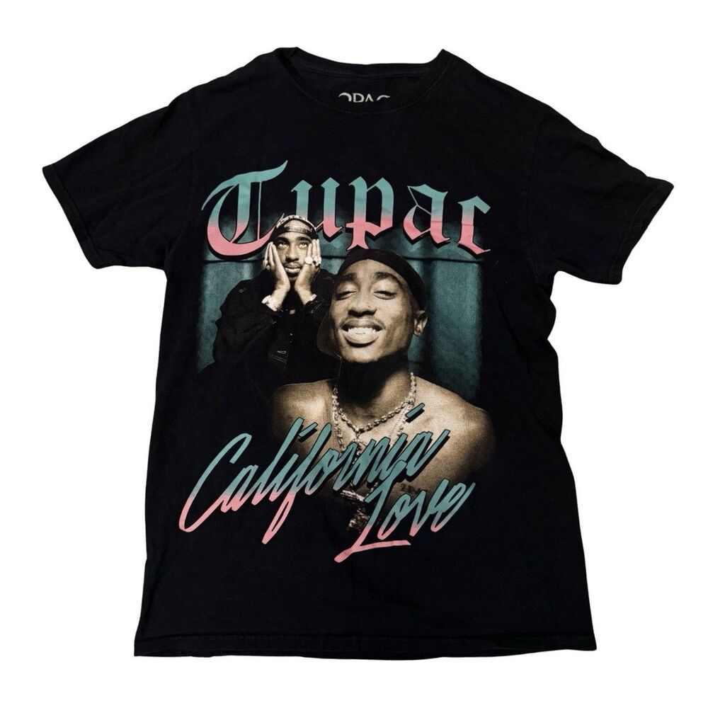Retro 90s Y2K Alt Urban Streetwear Hip Hop West Coast Rap Music Tupac T-Shirt S